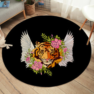 Floral Tiger Wings Draw SWYD4750 Round Rug