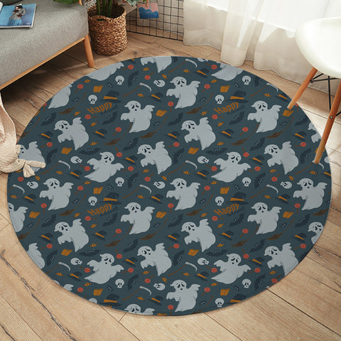 Image of Cute Ghost Halloween Theme SW5150 Round Rug