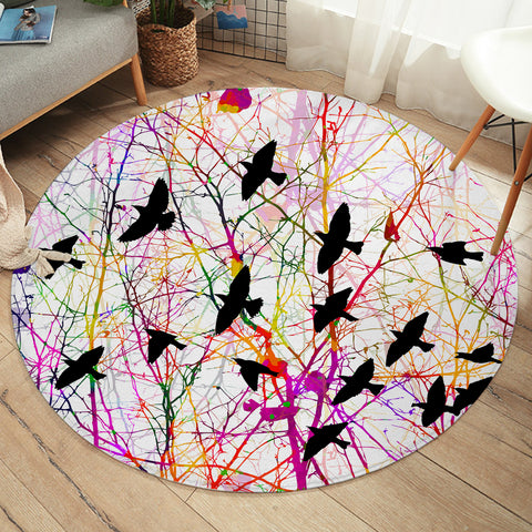 Image of Colorful Bird Net SWYD5153 Round Rug