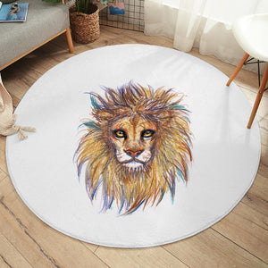 Lion Waxen Color Draw SW5158 Round Rug