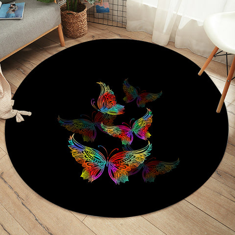 Image of RGB Colorful Butterflies Transparent  SWYD5169 Round Rug