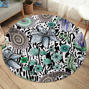 Floral Leopard Pattern Bandana Art SWYD5205 Round Rug