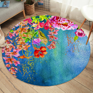 Colorful Watercolor Flower Garden SWYD5242 Round Rug