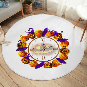 Halloween Pumpskin Clock SWYD5256 Round Rug