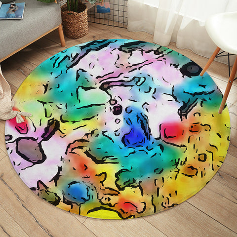 Image of Colorful Leopard Pattern SWYD5258 Round Rug