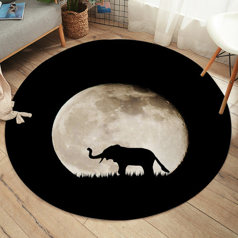 Image of Elephant Under The MoonLight SWYD5451 Round Rug
