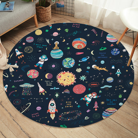 Image of Cute Tiny Space Draw SWYD5469 Round Rug