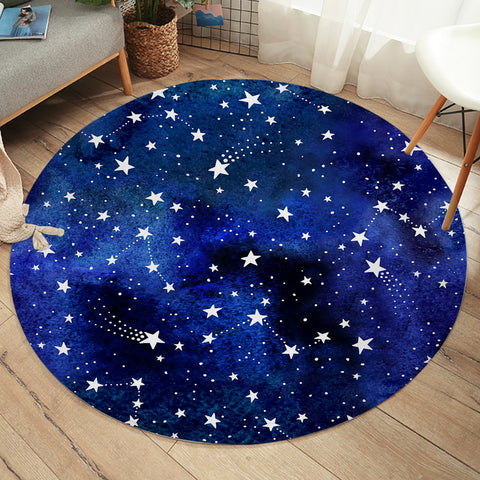 Image of Blue Tint Galaxy Stars SWYD5474 Round Rug