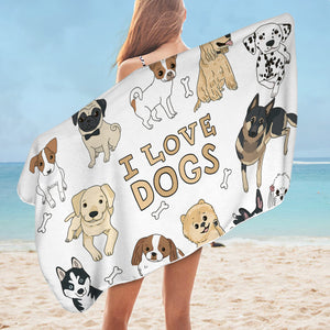 I Love Dogs SWYJ0001 Bath Towel