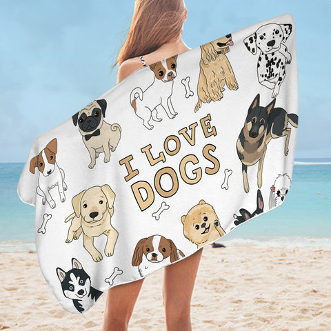 Image of I Love Dogs SWYJ0001 Bath Towel