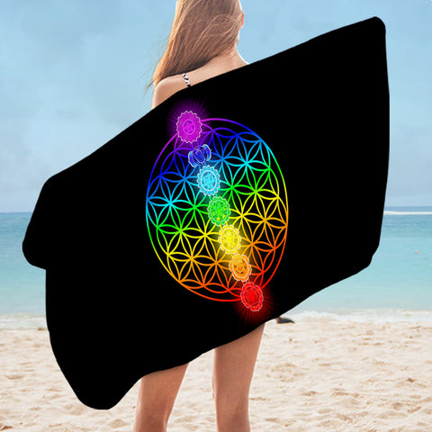 Image of Rainbow Color Chakras SWYJ0042 Bath Towel