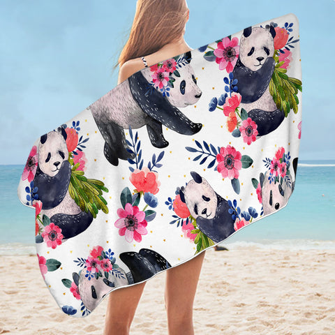 Image of Floral Panda SWYJ0059 Bath Towel