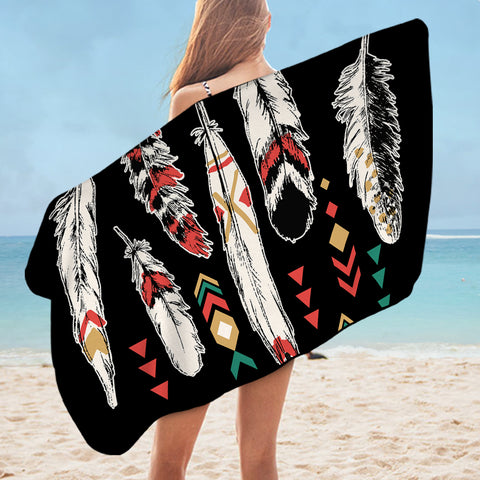 Image of Tribal Feathers SWYJ0448 Bath Towel