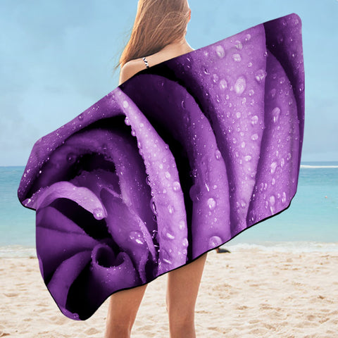 Image of 3D Purple Rose SWYJ0625 Bath Towel