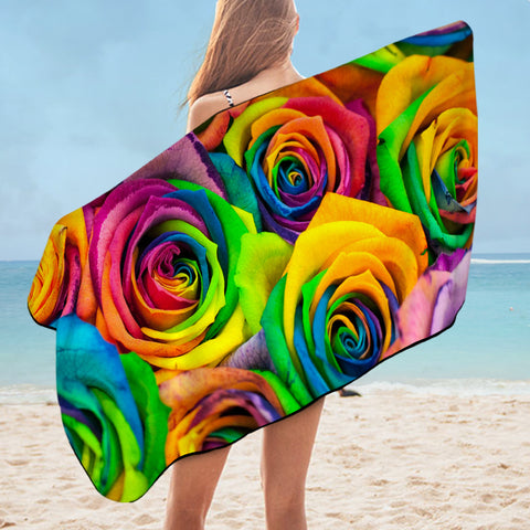 Image of Multicolored Roses SWYJ0627 Bath Towel