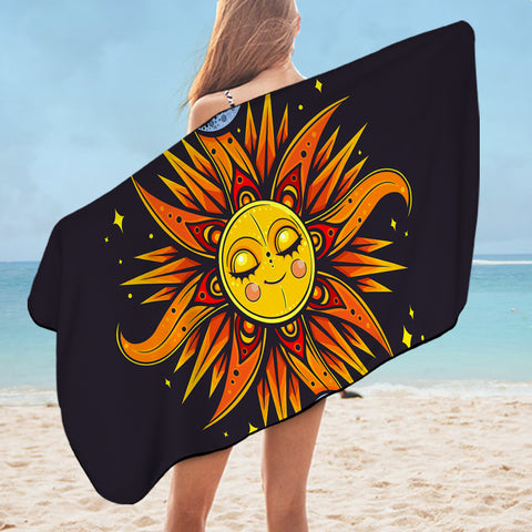 Image of Stylized Sun SWYJ0635 Bath Towel