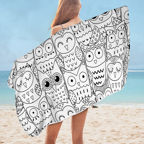 Image of Owl Party SWYJ0660 Bath Towel