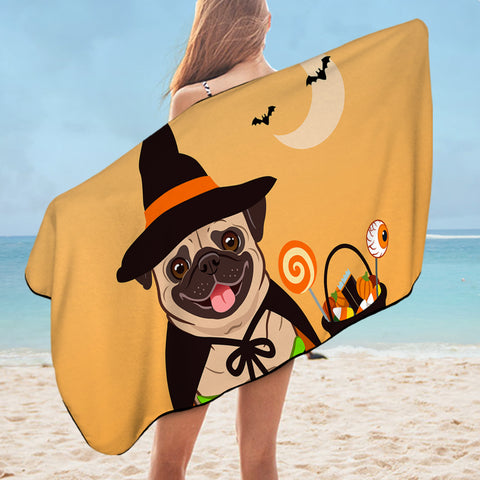 Image of Halloween Pug SWYJ0681 Bath Towel