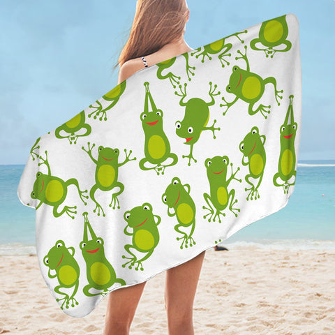Image of Frog Themed SWYJ0757 Bath Towel