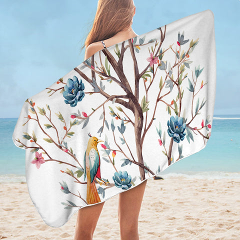 Image of Birds On Branches SWYJ0765 Bath Towel