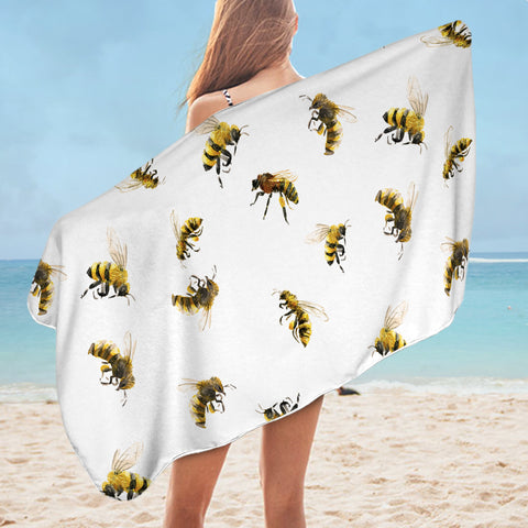 Image of Bee Patterns SWYJ0860 Bath Towel