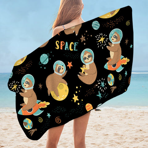 Image of Space Sloth SWYJ1119 Bath Towel
