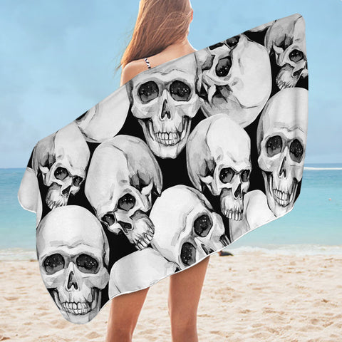 Image of Skull Pattern SWYJ1166 Bath Towel
