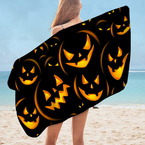 Image of Carved Pumpkins SWYJ1363 Bath Towel