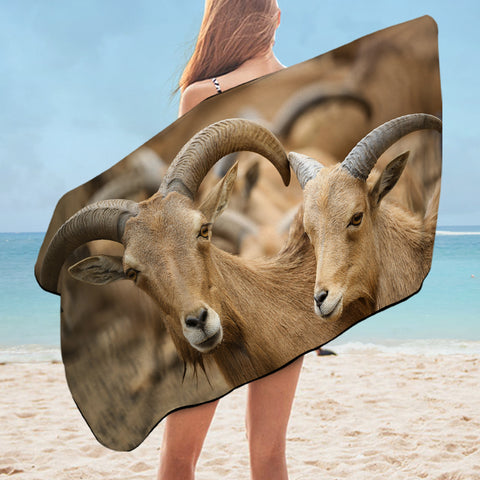 Image of Two Brown Deers SWYJ3333 Bath Towel