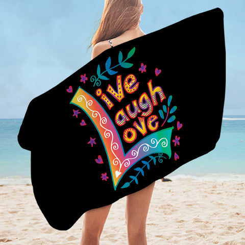 Image of Colorful Live Laugh Love SWYJ3346 Bath Towel