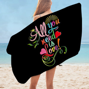 Colorful All You Need Is Love SWYJ3348 Bath Towel