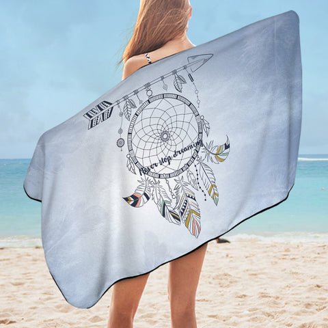 Image of Never Stop Dreaming Round Dreamcatcher SWYJ3357 Bath Towel