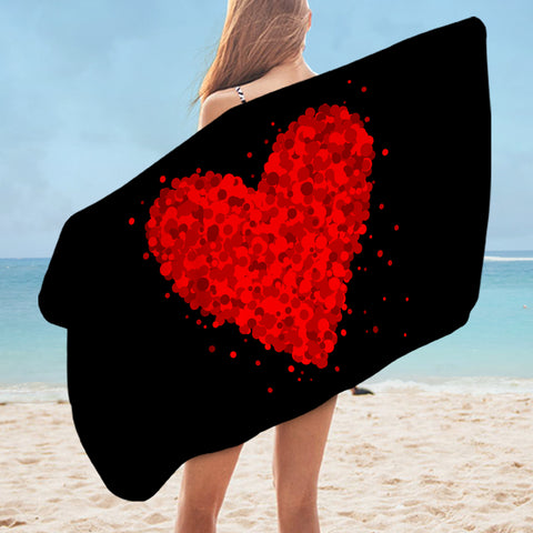 Image of Red Dot Heart SWYJ3377 Bath Towel