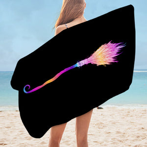 Colorful Gradient Flying Broom SWYJ3383 Bath Towel