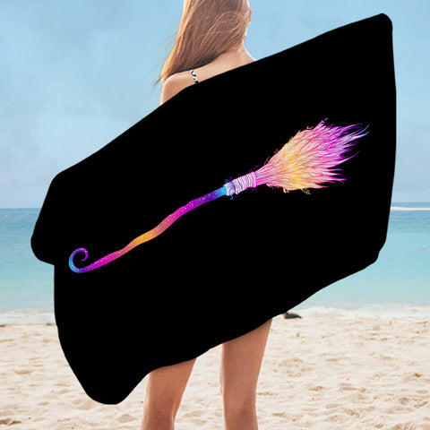 Image of Colorful Gradient Flying Broom SWYJ3383 Bath Towel