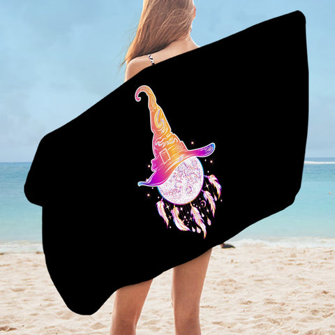 Image of Colorful Gradient Witch Hat Dreamcatcher SWYJ3385 Bath Towel