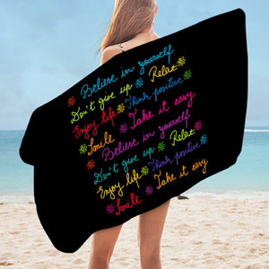Colorful Believe In Yourself Text  SWYJ3387 Bath Towel