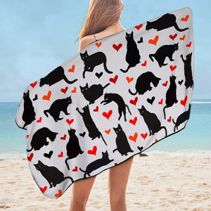 Cats & Hearts Monogram SWYJ3388 Bath Towel