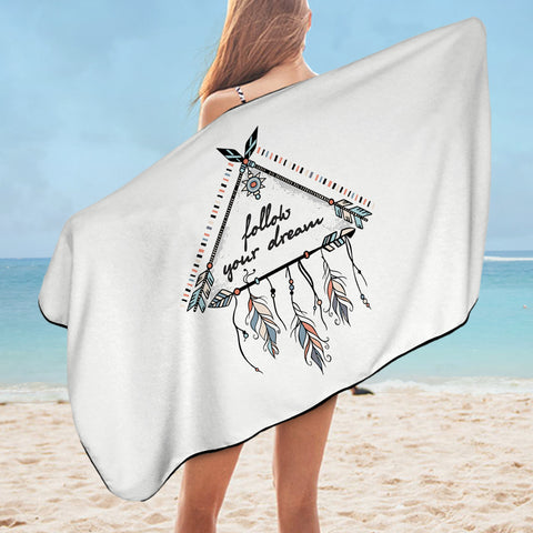 Image of Follow Your Dream Triangle Dreamcatcher SWYJ3462 Bath Towel