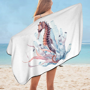 Pink Hippocampus SWYJ3464 Bath Towel