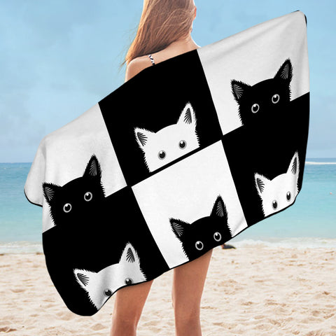 Image of Cats & Hearts Monogram SWYJ3488 Bath Towel