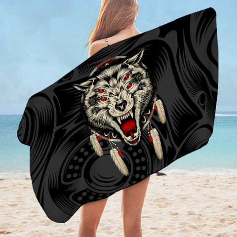Image of Evil Wolf Dreamcatcher SWYJ3590 Bath Towel