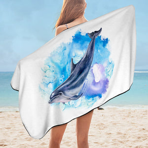 Blue Spray Dolphin SWYJ3596 Bath Towel
