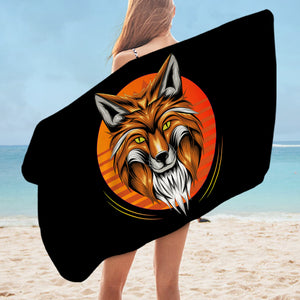 Orange Wolf Illustration SWYJ3597 Bath Towel