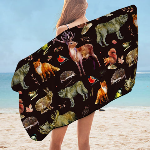 Image of Forest Animals SWYJ3599 Bath Towel