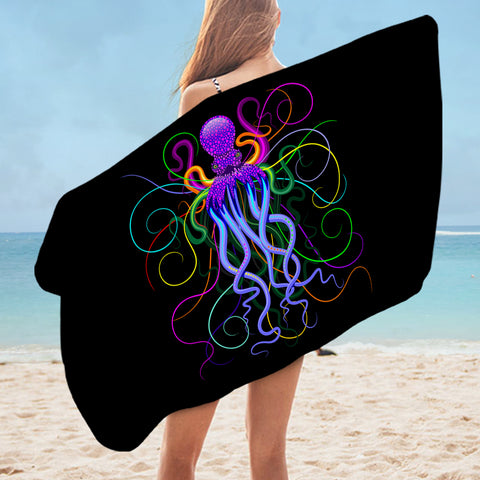 Image of Neon Colorful Octopus SWYJ3605 Bath Towel