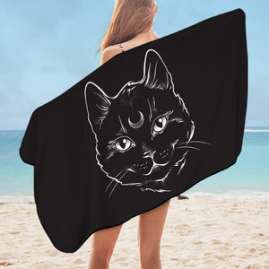 B&W Moon Cat SWYJ3651 Bath Towel