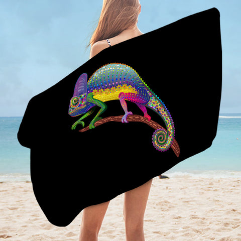 Image of Colorful Aztec Chameleon SWYJ3665 Bath Towel