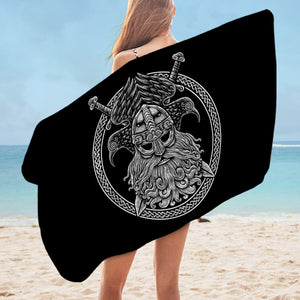 Circle Eagles Warrior Metal Logo SWYJ3671 Bath Towel