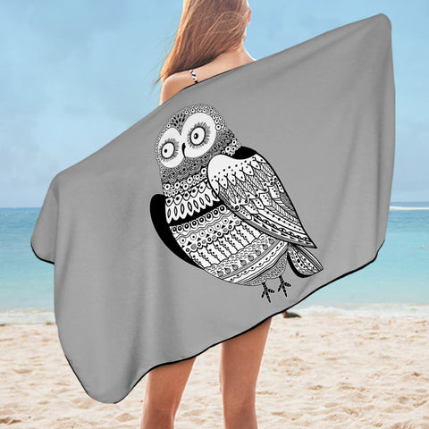 Image of B&W Aztec Owl SWYJ3674 Bath Towel